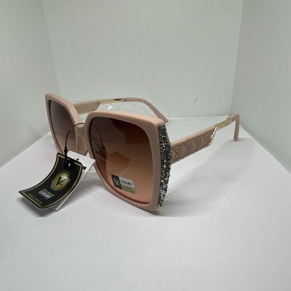 VG Bling Designer Luxury Oversized Square Sunglasses NWT UV400 Protection